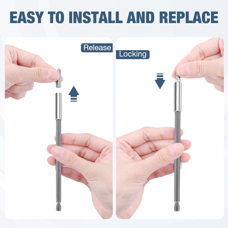 Drill Bit Holder 2.4/3/6’’, Drill Bit Extension 9 Pcs, Magnetic