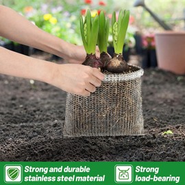 Aulock 1 Gallon Plant Root Protector for Gopher Voles Moles, 12 Pack Stainless Steel Guard Baskets Cages