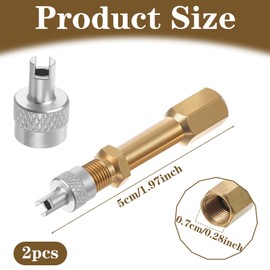 Gtziqa Valve Stem Extension, 2 Pcs 50 mm/1.97" Brass Tire Valve Extender Universal Wheel Valves Stem Extenders Adaptor Air Inflation Extender for Car Truck Motorcycle Bike RV Mower