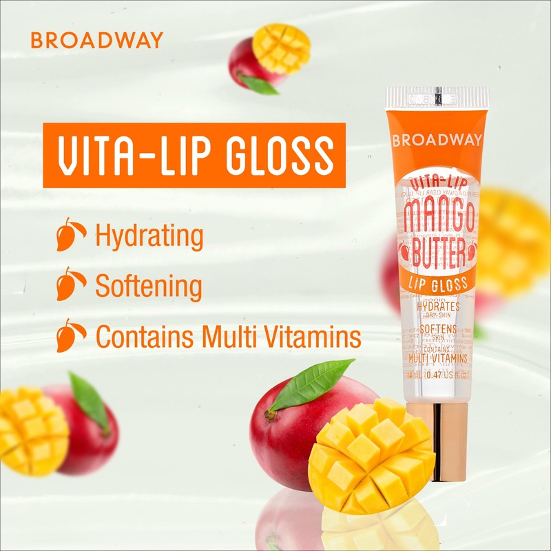 Ruby Kisses Broadway Vita-Lip Clear Lip Gloss (3 Pack Mango