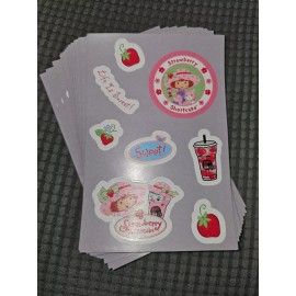 Strawberry Shortcake & Kung Fu Tea - Scratch N' Sniff Stickers - RARE