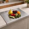 Stainless Steel Cutting Board with Lip for Kitchen，11.8×15.7in (B)