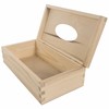 WooDeeDoo Rectangular Wooden Tissue Box Holder with Hinged Lid -