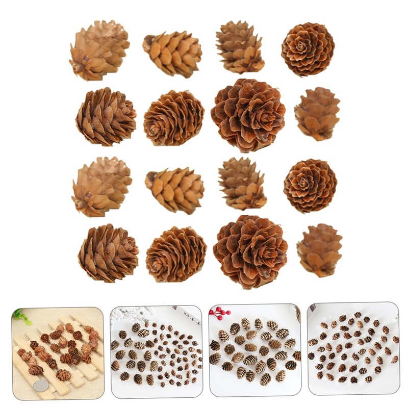 CAXUSD 100pcs Mini Pine Cone Decor Artificial Pine Cones for