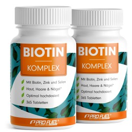 Biotin hochdosiert 10.000 mcg - 730 Biotin Tabletten mit Zink & Selen - Biotin Komplex für Haarwuchs, Haut & Nägel - laborgeprüft mit Zertifikat - 100% vegan - 2x 365 Biotin-Tabletten