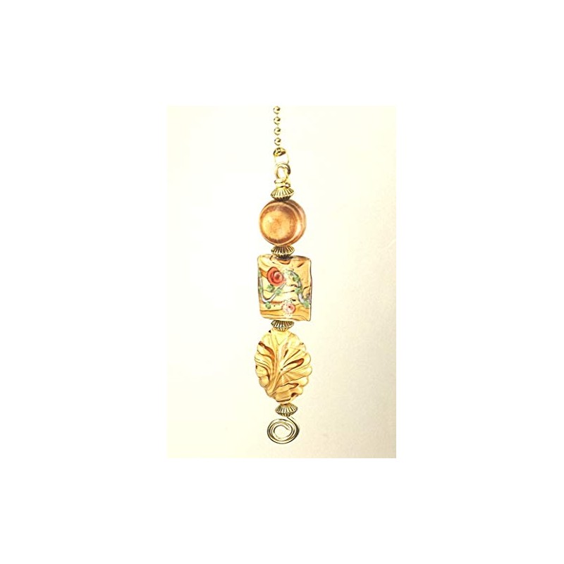 Sweep of Prairie Wheat Cream Lampwork Glass Ceiling Fan Pull
