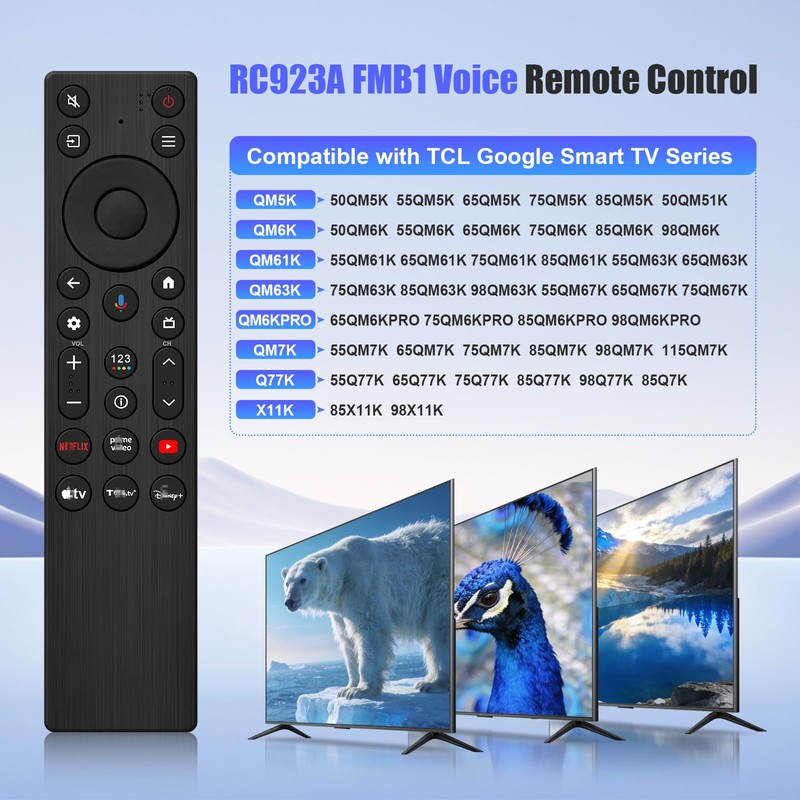 New Voice Remote Replacement for TCL TV Remote - Compatible