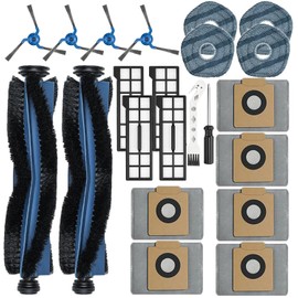 22 Pack X10 Pro Omni Replacement Accessories for eufy X10 Pro Omni Robot Vacuum Cleaner, 2 Main Roller Brush, 6 Dust Bags 4 Side Brushes 4 Filters 4 Mop Pads 1 Screwdriver 1 Clean too