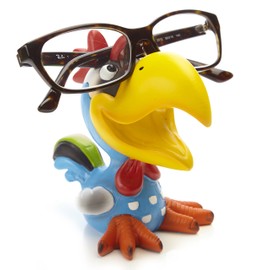 by-Bers glasses holder, bird design, really funny hand painted bird figurine, polyresin, gift for children and adults HahnBlau