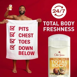 Old Spice Whole Body Deodorant Stick for Men, Vanilla + Shea Scent, 3 Oz