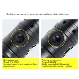 Yuecoom First Stage Scuba Diving Regulator, First Stage Dive Regulator, Reduce Resistance Yoke 1st Stage Underwater Diving Regulator, for Diving Gear,Aluminium Alloy