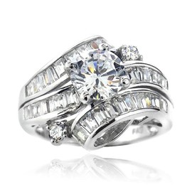 LAIFULA Fashion Infinity Moissanite Wedding Band for Women, Twisted 925 Sterling Silver Promise Ring for Her, Wave Simulated Diamond Stackable Rings S