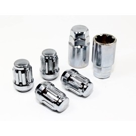 Set of 4 12x1.5 Veritek Chrome Acorn Bulge Tuner Wheel Locks w/ 2 Keys for Toyota Scion Hyundai Kia Mazda Conical Type Wheels VPE-40700SCH2