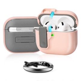 Compatible with AirPods 4th Generation Case, Made of TPU with Hook, Magnetic Elastic Cover Design, Anti-Scratch, Dustproof, Shock Absorption Firm Protective Case, Support Wireless Charging, LED Light