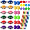 Gemscream 48 Pcs Shaker Musical Instruments, 12 Egg Shaker 12