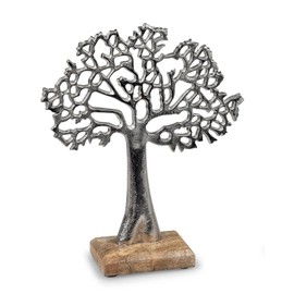formano Decorative Tree of Life Made of Aluminium Mango Wood to Stand 27 cm Table Decoration