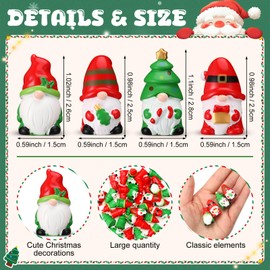 40 Pcs Christmas Mini Resin Gnomes Figurines Miniature Christmas Gnomes Decorations Tiny Resin Statues Mini Dwarf Figurine to Hide Ornaments Xmas Table Centerpieces for Gift Office Home Table Decor