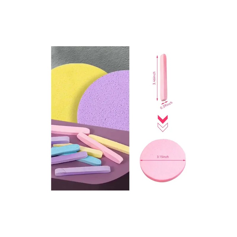 120 Pc Esponja Facial Comprimida Para Limpieza Y Exfoliación