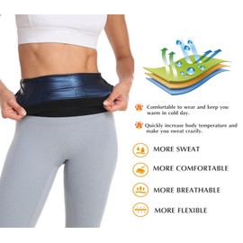 Neodelusion Waist Trimmer Sweat Waist Trainer Neoprene-Free Sauna Belt Wrap Tummy Workout Belt Stomach Wraps for Women
