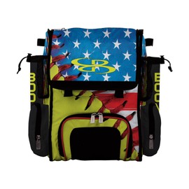 Boombah Mini Superpack Bat Pack - 8" x 12.5" x 18" - USA Softball Classic Optic Yellow/Royal/Red