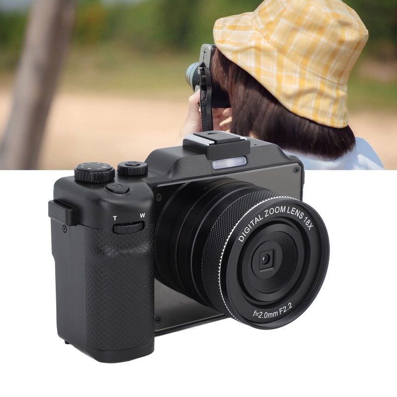 Wifi Digital Camera Dual Lens Front Rear 4K 64MP Portable