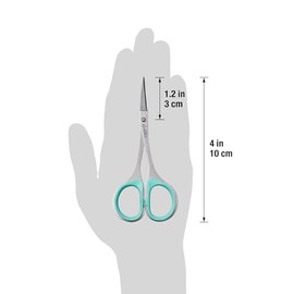 Beaditive - Juego de tijeras de costura y bordado (2 unidades) Curvo y recto, afilado, diseño de acero inoxidable | Puntas de precisión, mango de goma ergonómico | Pequeño uso compacto (1 curvado, 1