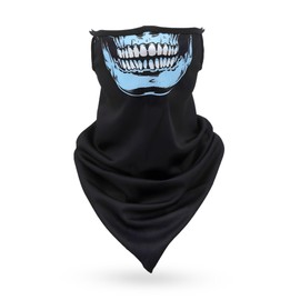 Trimming Shop Unisex Bandana Face Mask with Ear Loops Face & Neck Covering Dust Wind Protection Scarf Washable Breathable Reusable Run Walk Motorcycle Outdoor Laughing Face Blue