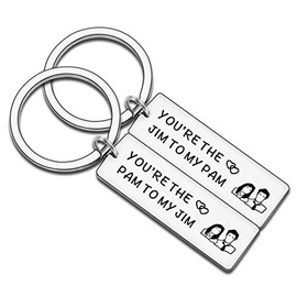 JMIMO The Office Gifts Couples Keyrings Set Cute You're The Jim to My Pam Gift for Her Him Boyfriend and Girlfriend Wife Husband
