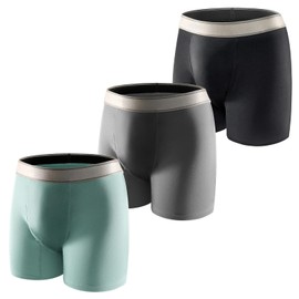 Carer 3 Pcs Cotton Incontinence Pants for Men with Absorbent Pad 150 ML Washable Men's Incontinence Boxer Briefs Leakproof Reusable Design for Moderate Incontinence Black&Blue&Grey Size M