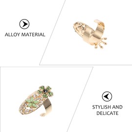 Vaguelly 12Pcs Nail Art Rings Creative Open Nails Decor for Parties Weddings Cosplay Stylish Finger Charms for Women Attractive Manicure Accessories