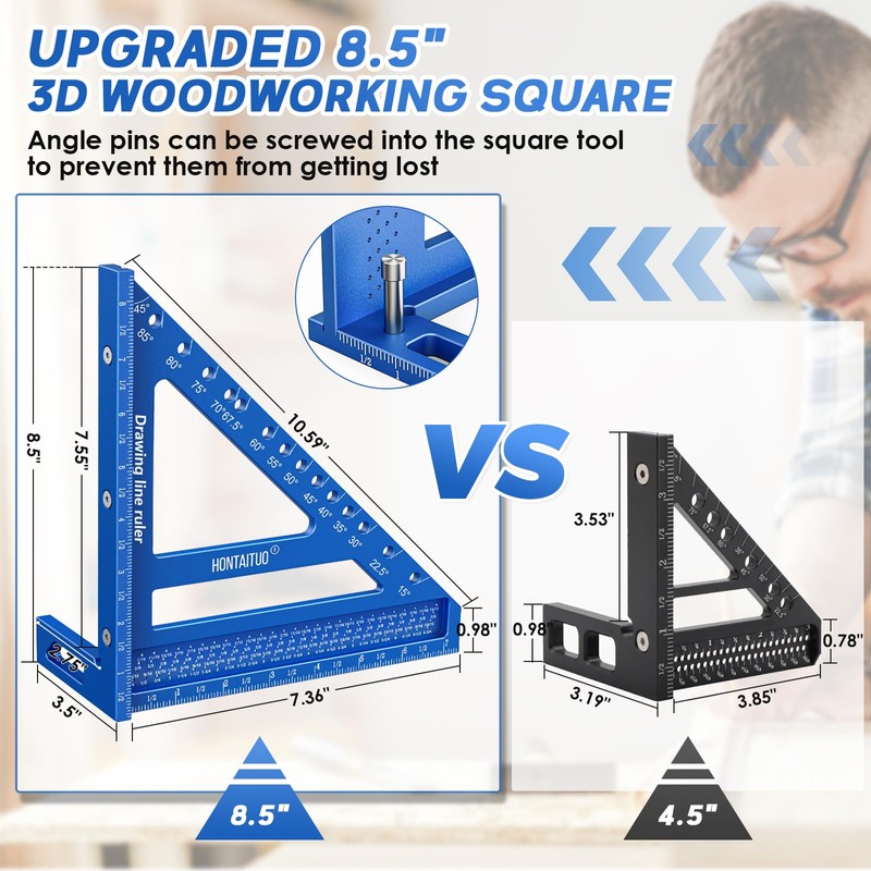 8.5 Inch Large Carpenter Square – Multi-Angle Measuring and Marking