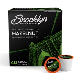 Brooklyn Beans Hazelnut Gourmet Coffee Pods - Compatible with Keurig K Cup Brewers Including 2.0 Machines, 40 Count, Rich and Nutty Hazelnut Flavored