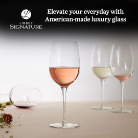 Libbey Signature Kentfield Estate All Purpose Wine Glasses Set of 4, Long Stem Wine Glasses for Red and White Wine, Perfect Glass Goblet Gift Set