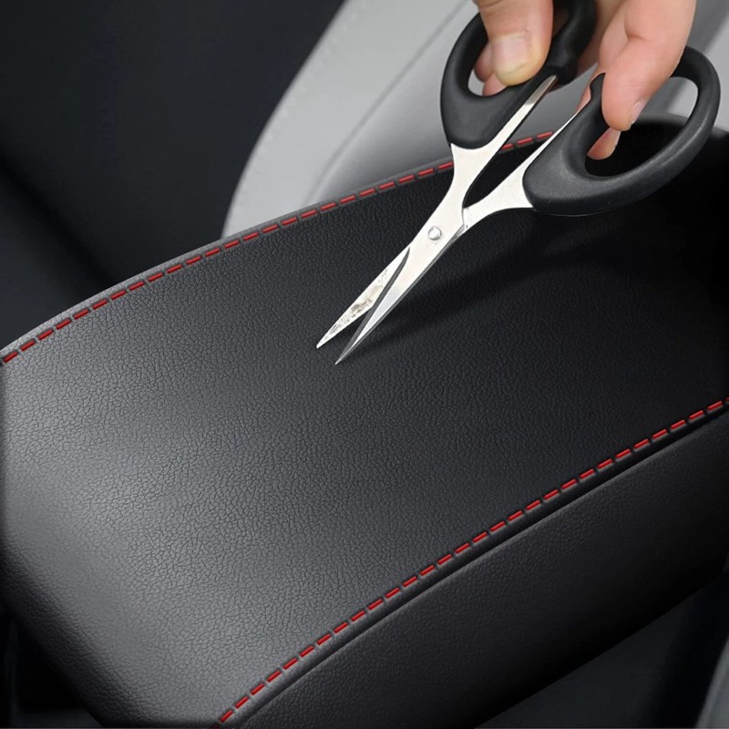 MIT Car Central Storage Lid Armrest Cover Faux Leather Pad