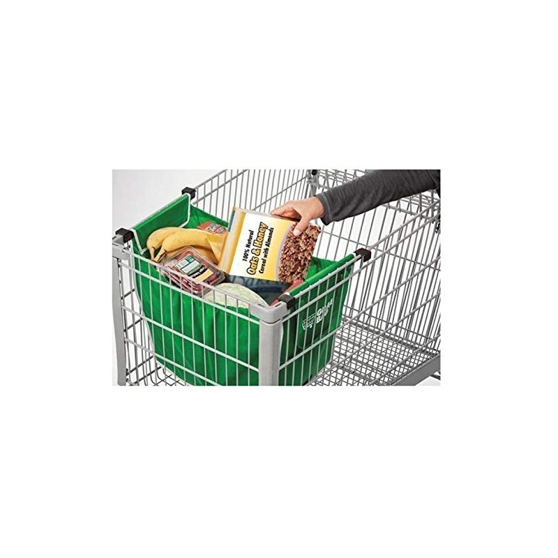 BrilliantJo Set of 2 Reusable Shallow Supermarket Grocery Shopping Trolley