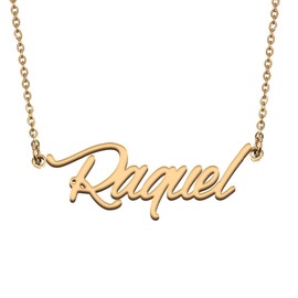 HUAN XUN Custom Made Love Jewelry Gifts Raquel Name Necklace for My Wife My Girlfriend