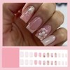 French Tip Press on Nails Short Square Fake Nails with
