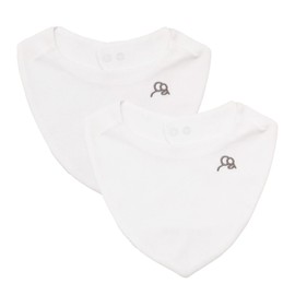 Sproot Baby - Organic Cotton Baby Bib - Neckerchief Style - Premium White Colour Baby Bib - Pack of 2 - Crafted From 100% Organic Cotton