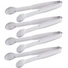 HINMAY Mini Tongs 5-3/4 Inch Stainless Steel Small Serving Tongs,