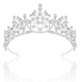 TOKSEO Crystal Tiara Crown, Women's Wedding Tiara, Wedding Tiara, Crystal Crown, Rhinestone Crown, Princess Crown for Wedding, Prom, Birthday Party, Crystal Alloy Crystal, Crystal