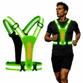 Fancysky Bretelle Catarifrangenti LED, Gilet alta Visibilità, Gilet Running per Bicicletta e Luce da Corsa da Jogging con Cintura Riflettente, Adatto a Bambini e Adulti, Jogging Riflettente