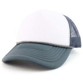 Trendy Apparel Shop XXL Oversized 5 Panel Foam Mesh Back Trucker Cap, Dark Grey, XX-Large