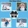 Kids Winter Soft Warm-Knit-Mittens, Boys-Girls Snowflake-Print Warmly Double-Layer Snow-Mittens Ski-Gloves