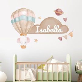 CRYPTONITE Custom Name Elephant Wall Decals I Elephant Baby Shower Decorations I Elephant Wall Decor | Elephant Baby Shower Decorations for Girl I Baby Elephant Nursery Decor | Multiple Size Options