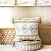 Leebright Boho Pillow Covers 18X18 Inch White Yellow Tufted Throw