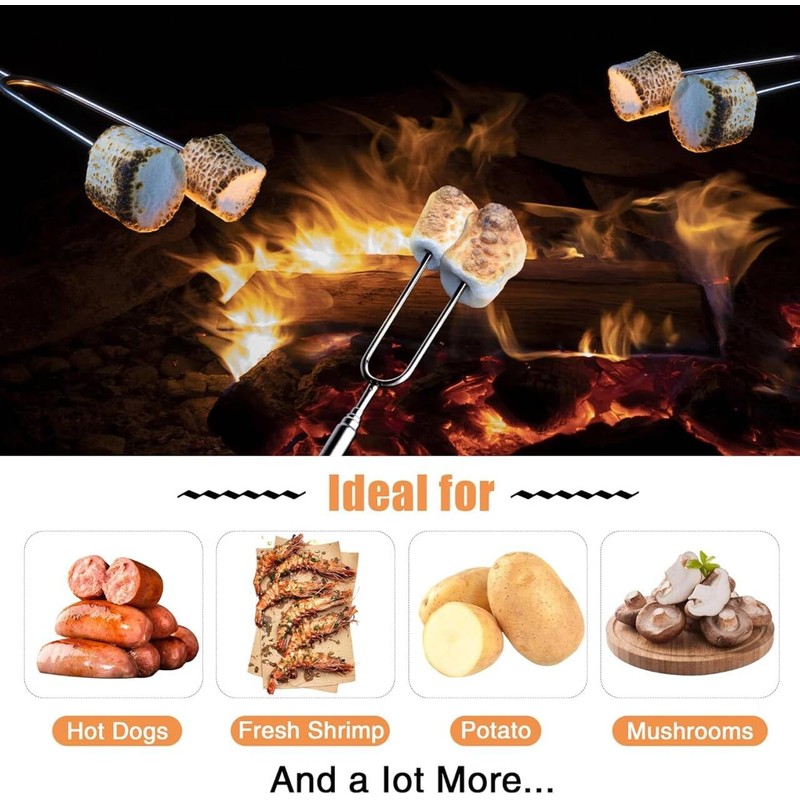 Marshmallow Roasting Sticks, Smores Stick for Fire Pit, 32 Inch