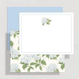 AnyDesign Paquete de 24 tarjetas de papelería florales azules con sobres, flores de hortensia, tarjetas de notas en blanco, azul y blanco, tarjeta de 