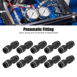 ANKROYU 10 PCS Pneumatic Connectors, PVC Air Line Fittings, Quick Connect Hose Fittings, Heavy Duty Straight Push Pipe Fittings for Air Compressor (6mm)