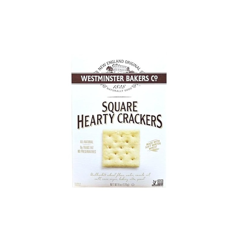 Square Hearty Crackers, 6 Ounch, Made (6 Ounce (Pack of