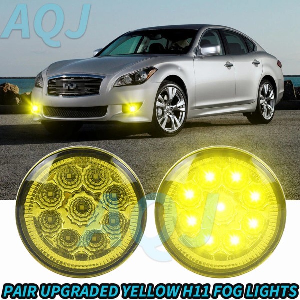 AQJ 2x yellow LED FRONT FOG LIGHT LAMPS FOR INFINITI